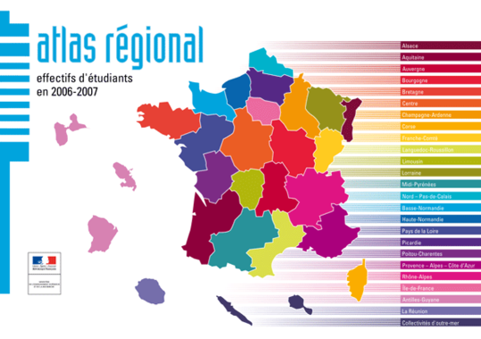 Atlas régional : les effectifs d'étudiants en 2006-2007 - édition 2008